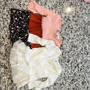 Rare Editions Pink and White Kids Blouses